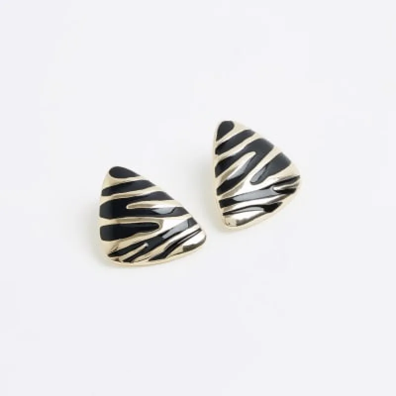 Black enamel stud earrings sold by River Island