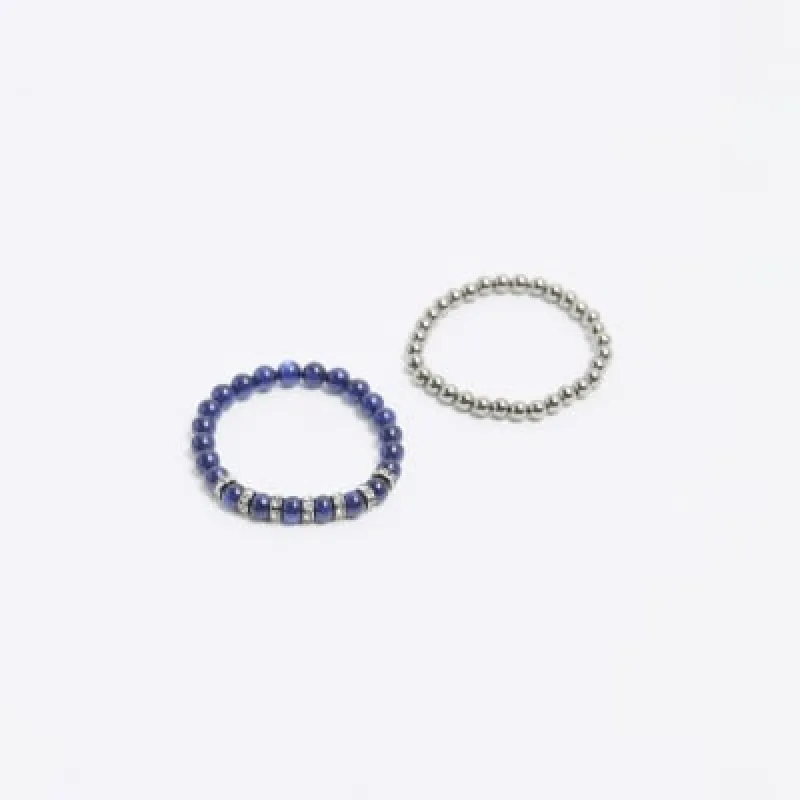 Blue Beaded Stretch Bracelet Set sold by River Island