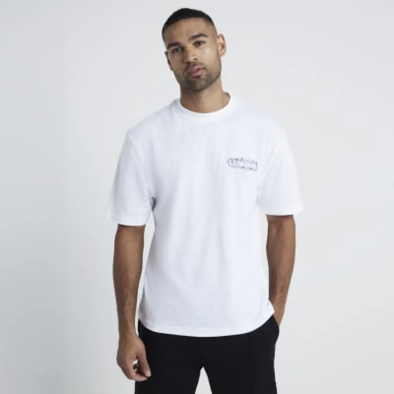White regular fit Luminis floral t-shirt sold by River Island