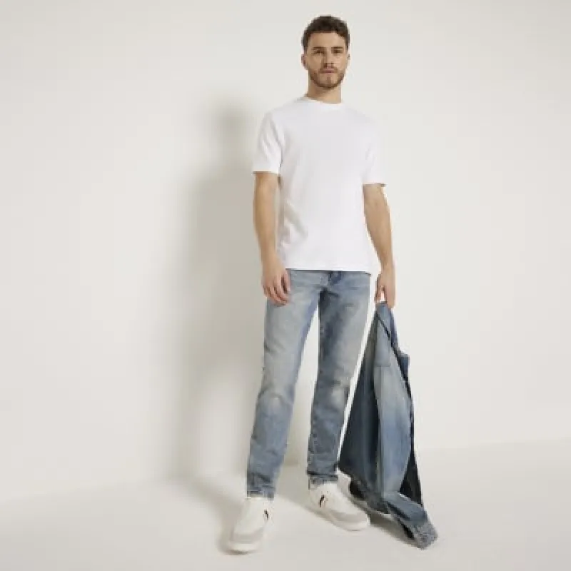 White RI Studio Slim Fit T-shirt sold by River Island