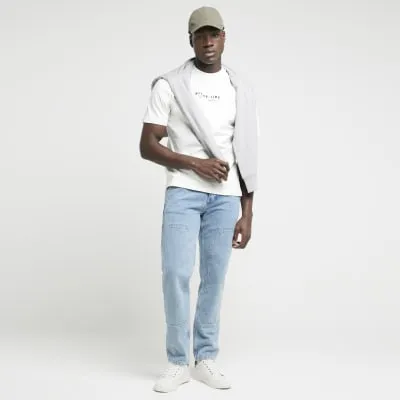 White regular fit graphic print t-shirt sold by River Island