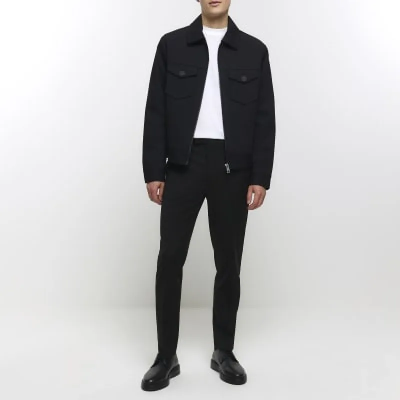 Black slim fit smart trousers sold by River Island