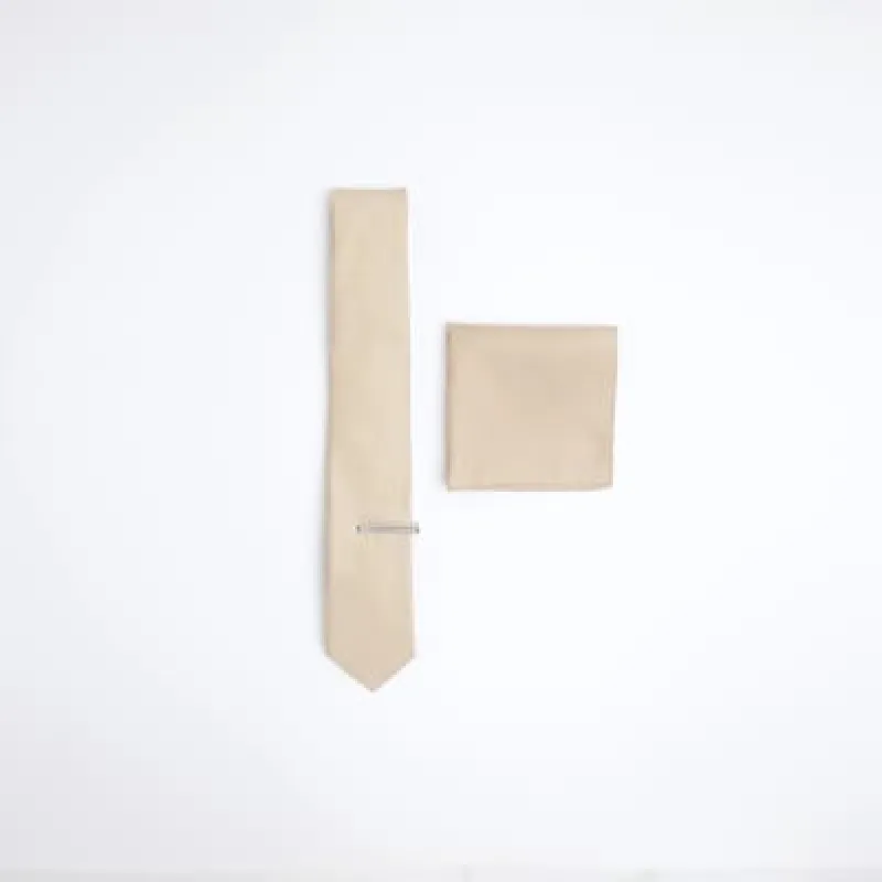 Beige herringbone tie and handkerchief set sold by River Island