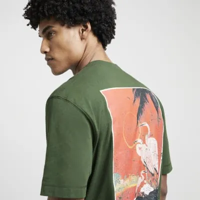 Green oversized fit japanese graphic t-shirt sold by River Island