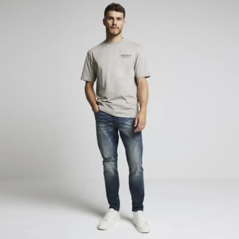 Stone regular fit graphic print t-shirt sold by River Island
