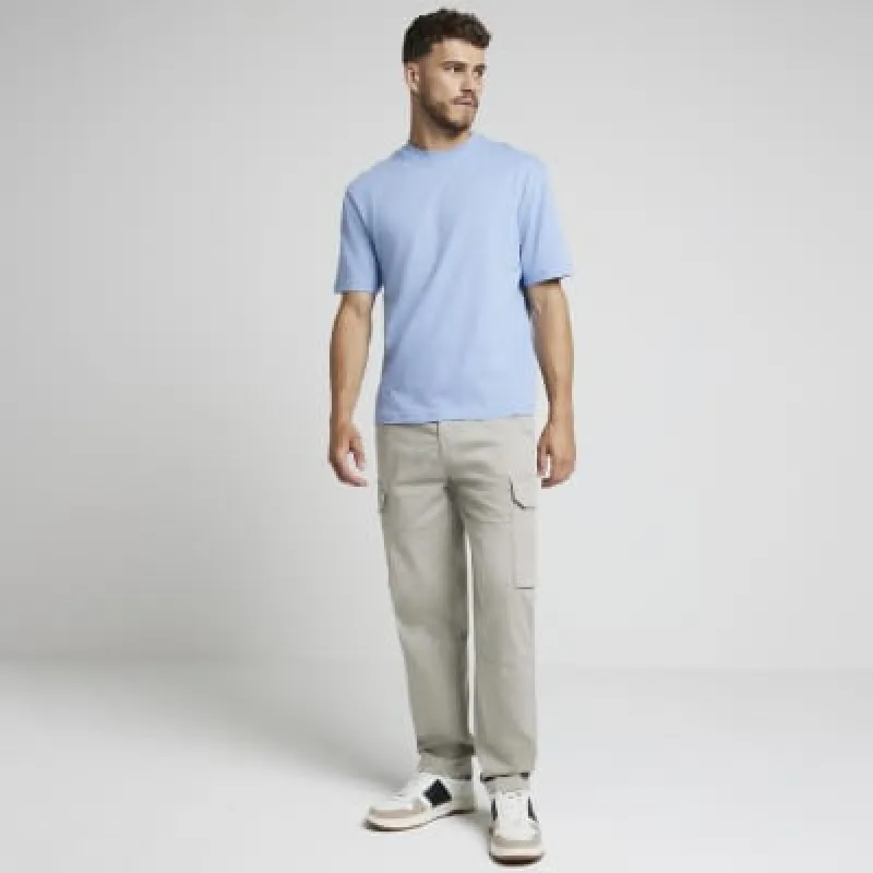 Blue regular fit essential t-shirt sold by River Island