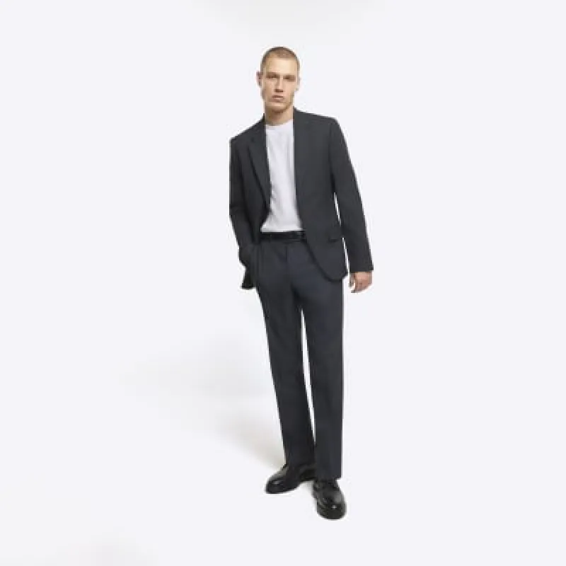 Grey slim fit suit trousers sold by River Island