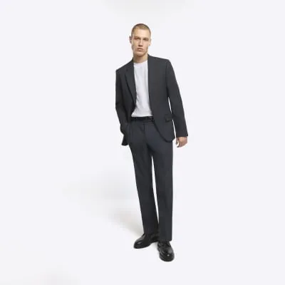 Grey slim fit suit trousers sold by River Island