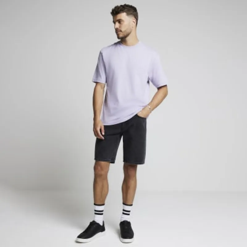 Purple regular fit essential t-shirt sold by River Island