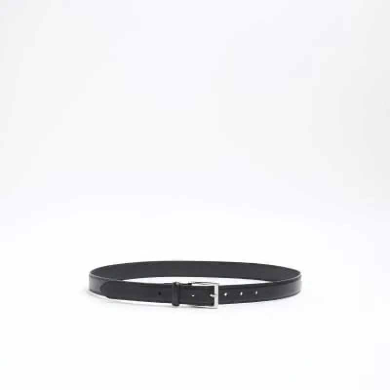 Black faux leather belt sold by River Island
