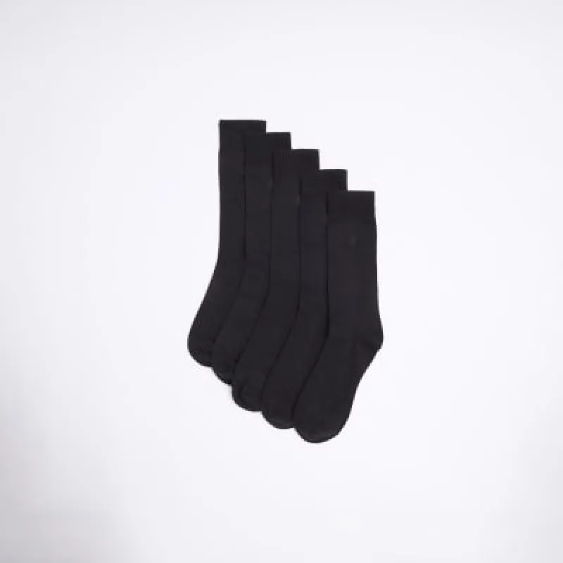 5PK black RI branded ankle socks sold by River Island