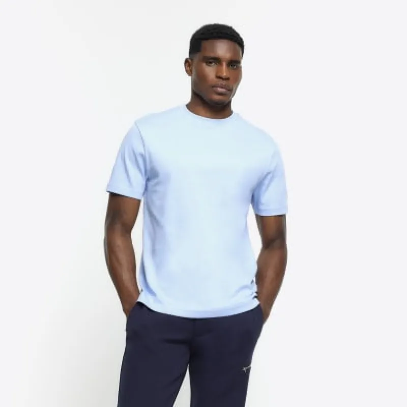 Blue RI Studio Slim Fit T-Shirt sold by River Island