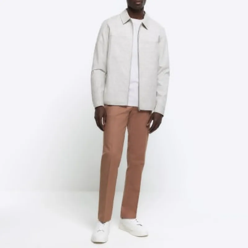 Pink slim fit core chino trousers sold by River Island