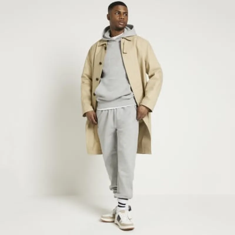 Grey Regular Fit Loopback Joggers sold by River Island