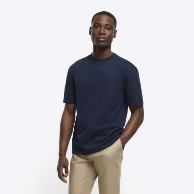 Navy regular fit t-shirt sold by River Island