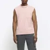 Pink regular fit vest sold by River Island