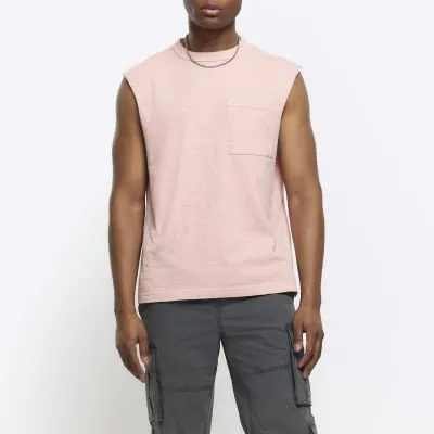 Pink regular fit vest sold by River Island
