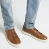 Brown leather lace up trainers sold by River Island