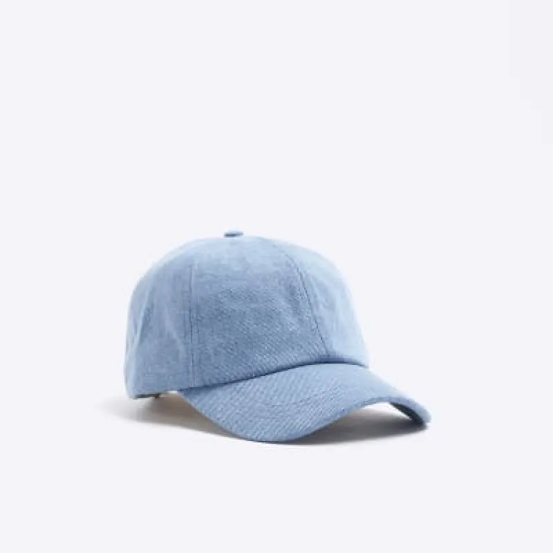 Washed blue denim cap sold by River Island