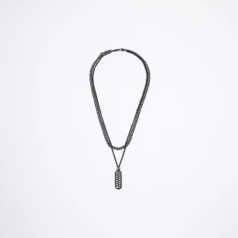 Black multirow necklace sold by River Island