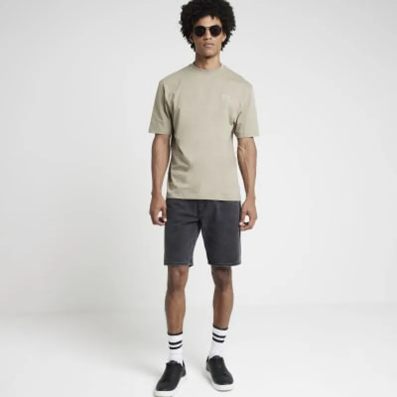 Khaki regular fit Japanese graphic t-shirt sold by River Island