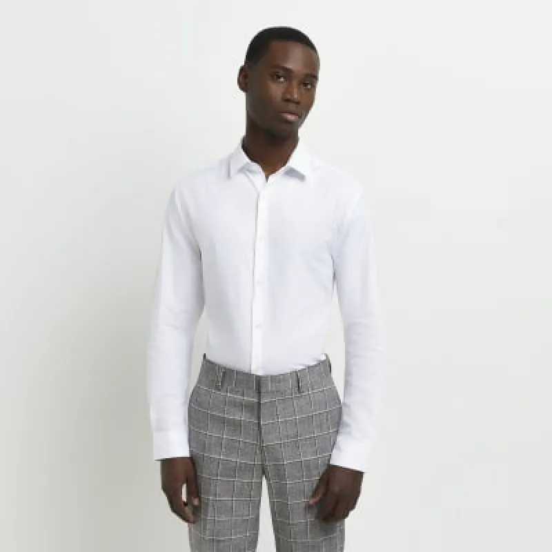 White slim fit easy iron shirt sold by River Island