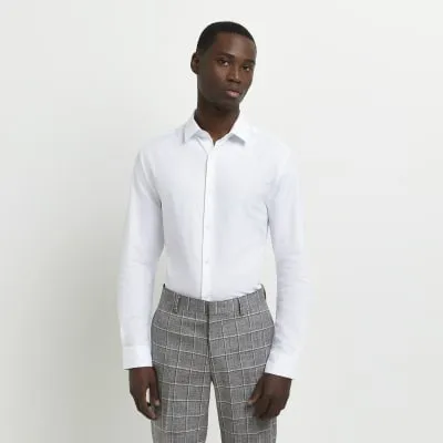 White slim fit easy iron shirt sold by River Island