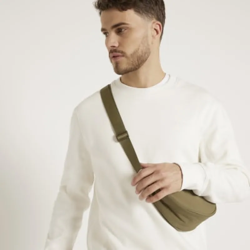 Beige regular fit loopback sweatshirt sold by River Island