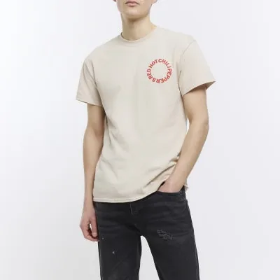 Beige Regular Red Hot Chilli Peppers T-shirt sold by River Island
