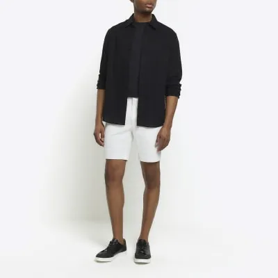 White slim fit waffle shorts sold by River Island