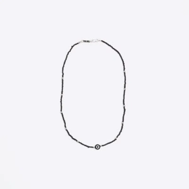 Black delicate evil eye necklace sold by River Island