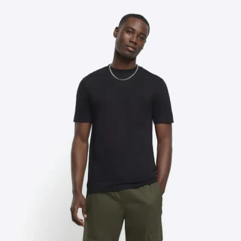 Black slim fit t-shirt sold by River Island