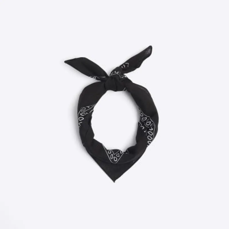 Black Paisley Bandana sold by River Island