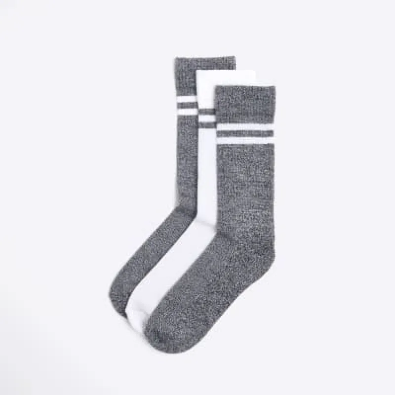 3PK Grey tube socks sold by River Island