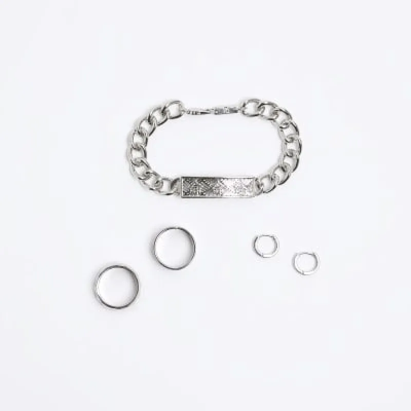 Silver colour chain bracelet gift box sold by River Island