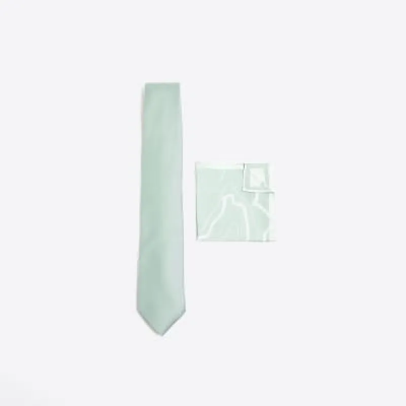 Green tie and floral handkerchief set sold by River Island