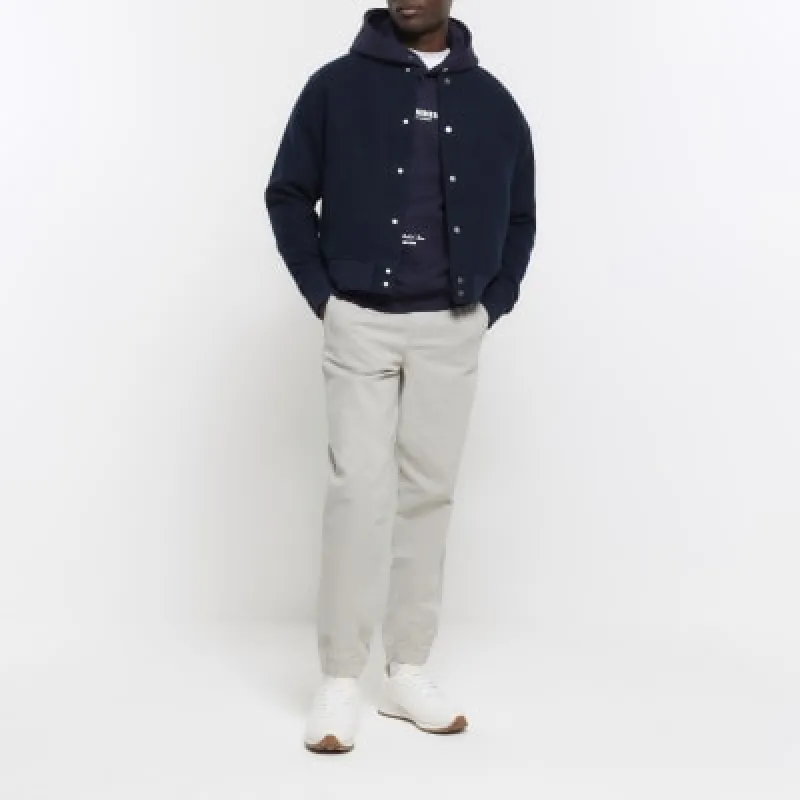 Grey slim fit pull on joggers sold by River Island