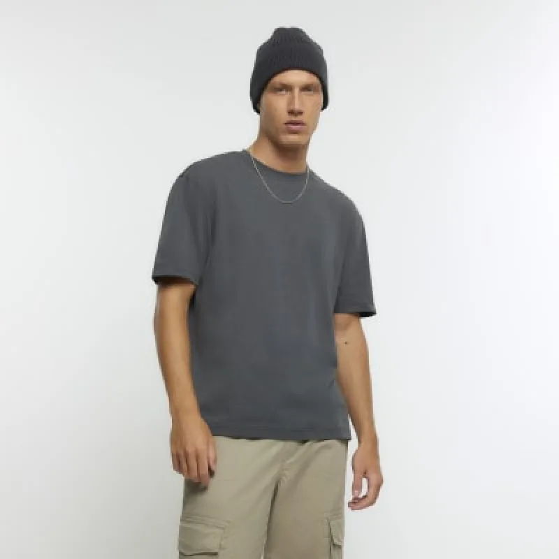 Grey regular fit t-shirt sold by River Island