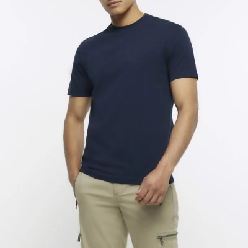 Navy slim fit t-shirt sold by River Island