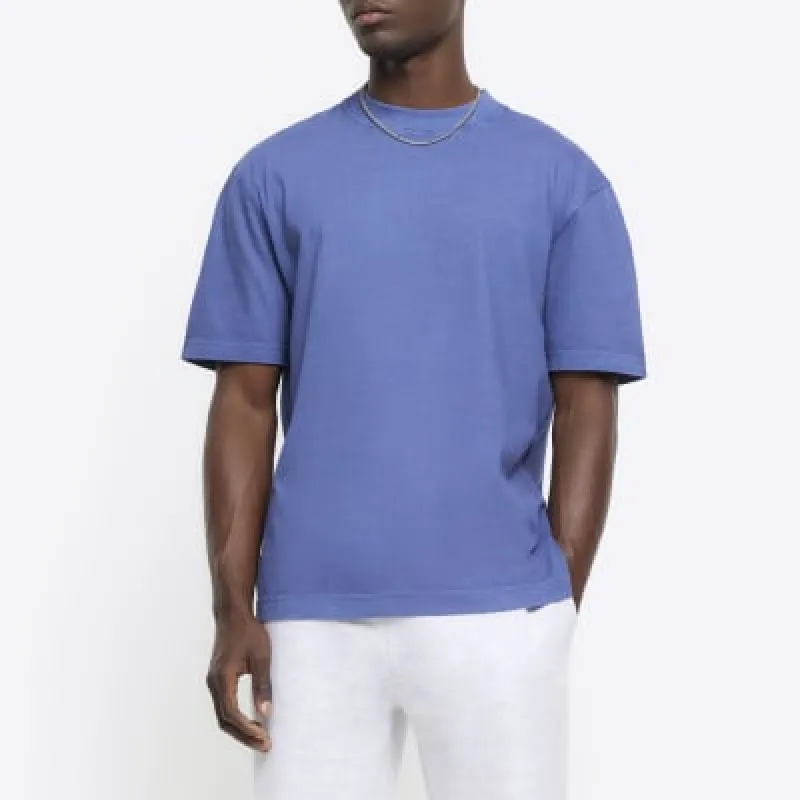 Washed blue RI studio regular fit t-shirt sold by River Island