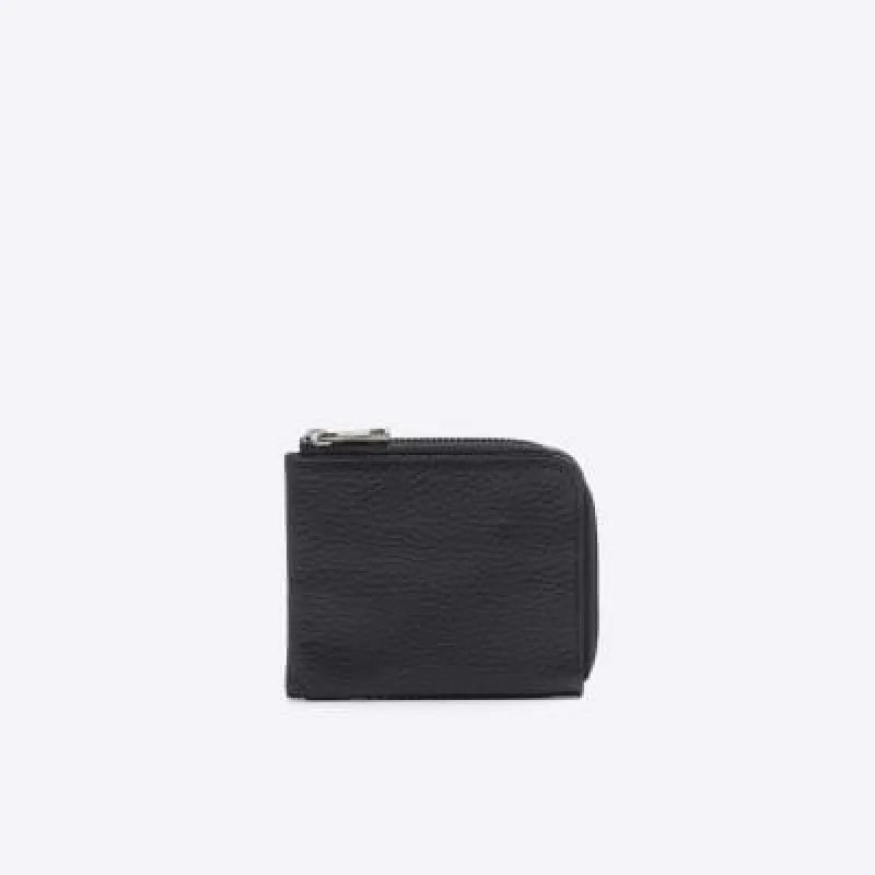 Black leather pebbled wallet sold by River Island