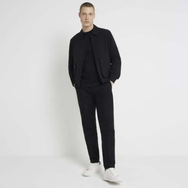 Black regular fit smart chino trousers sold by River Island