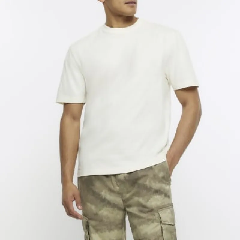 Beige regular fit t-shirt sold by River Island