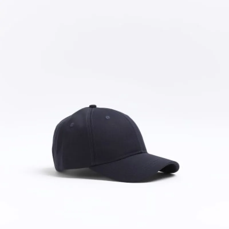 Navy baseball cap sold by River Island