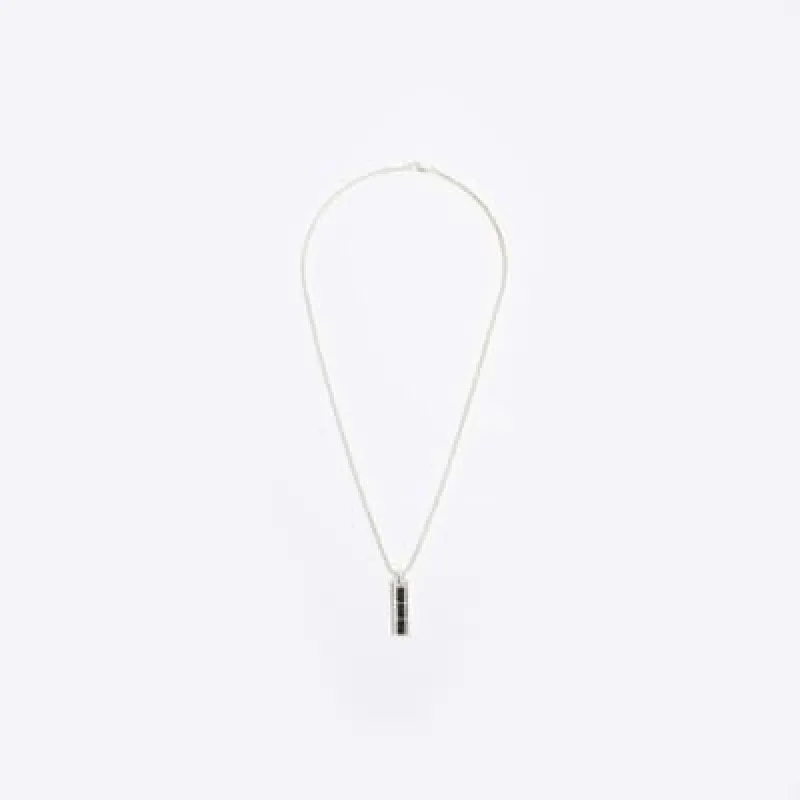 Black bar pendant necklace sold by River Island