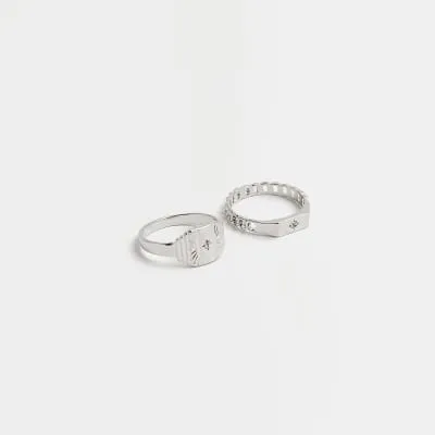 Silver colour rings multipack sold by River Island