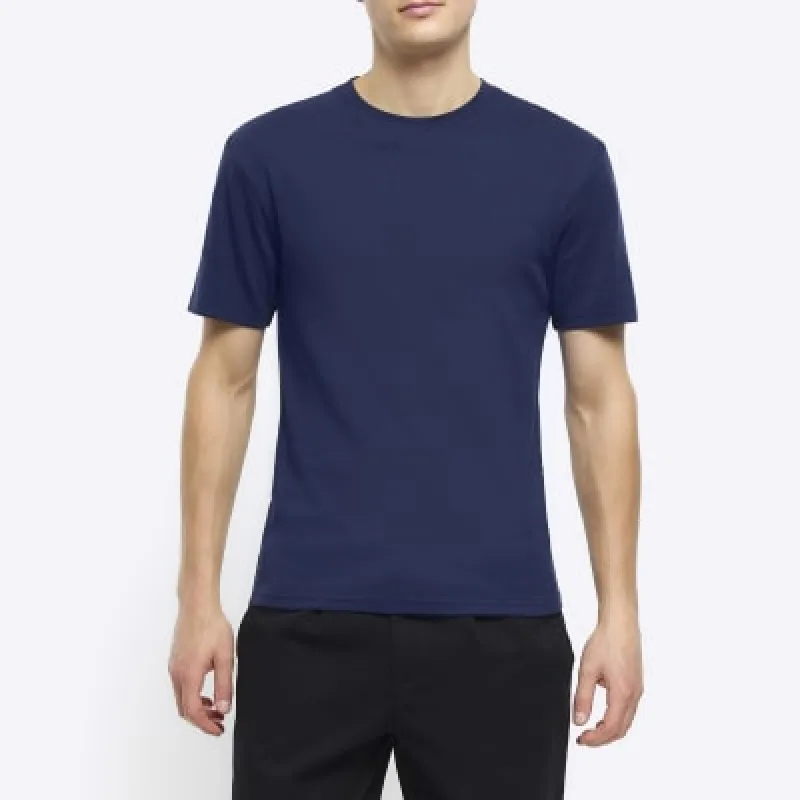 Navy RI Studio muscle fit t-shirt sold by River Island