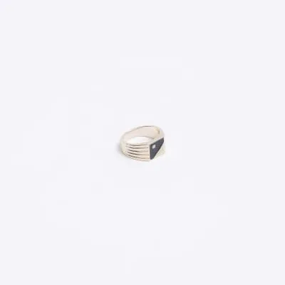 Gold colour enamel square ring sold by River Island