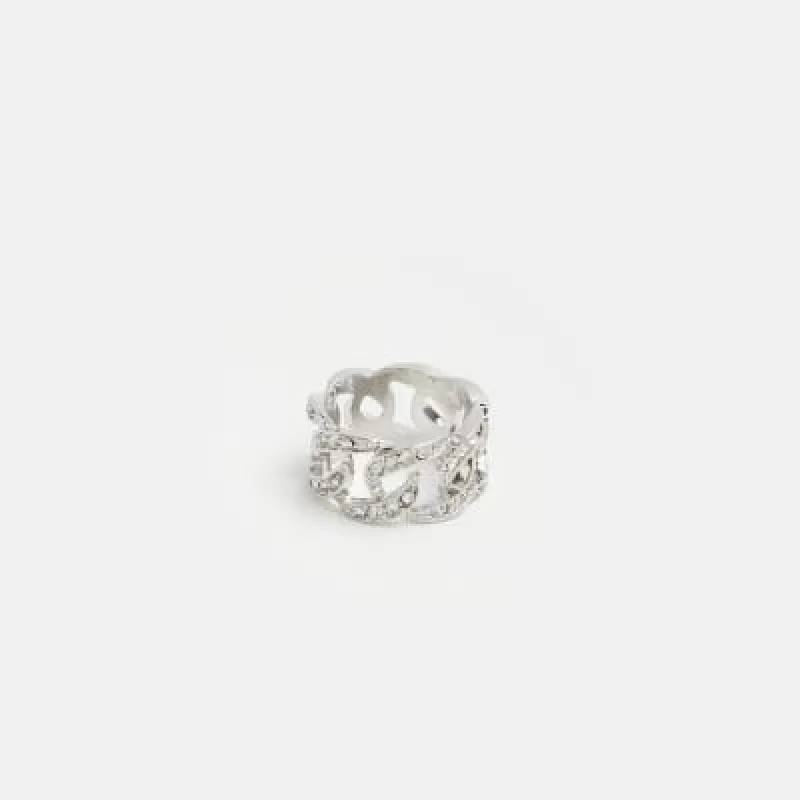 Silver colour Chain Link Ring sold by River Island