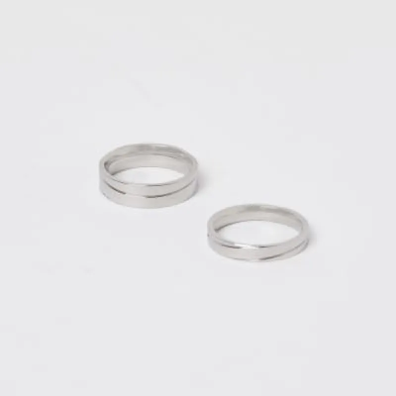 Silver colour Multipack of 2 rings sold by River Island